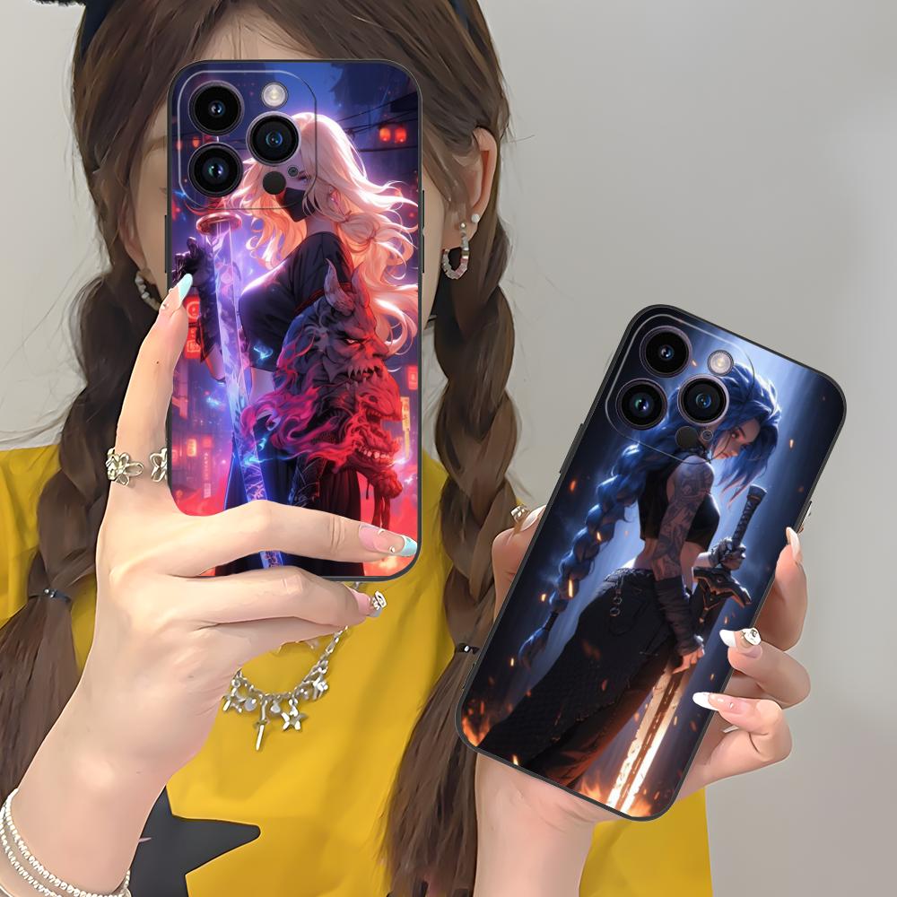 Anime Girl Mobile Phone Case for iPhone 17 16 15 14 13 12 11 X XR XS 8 7 Air Pro Max Plus Mini Colorful Cover Pretty