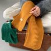 Haze blue 111% wool knitted scarf autumn and winter fashion solid color scarf Korean atmosphere versatile scarf wholesale