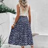 Summer Vacation, Casual, Sweet and Fresh Style Long Skirt, High-waisted Slit Floral Skirt