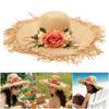Wide Brims Beach Cap Elegant Straw Fisherman Hat With Floral Accents For Women Outdoor Beach Vacation And Sun Protection