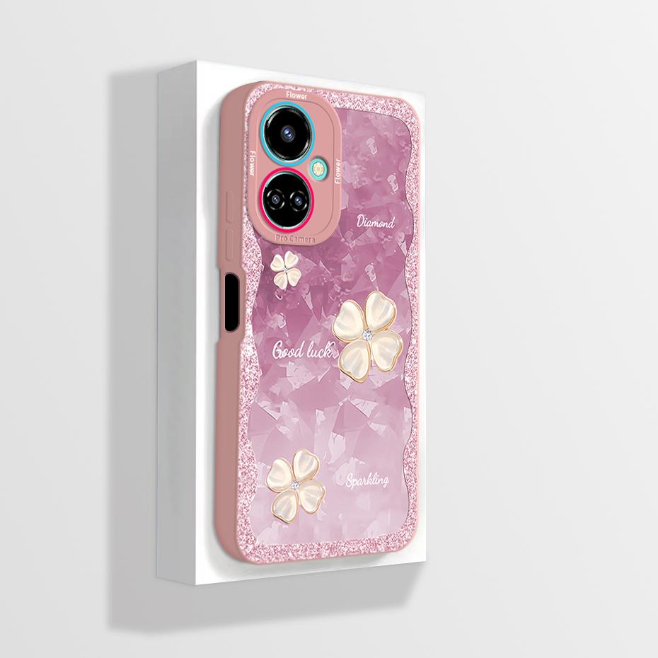 For Tecno Camon 19 Case Camon 19 Pro Neo Phone Case Astronaut Flower Camera Protection Anti Drop Liquid Silicone Soft Back Cover
