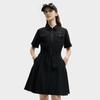 Fila Original Fashionable Comfortable Versatile Casual Short Sleeve Dress Women Dresses Black F11W529301F-BK