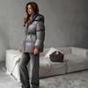 European and American Women's Casual Cotton Drawstring Long Sleeve Fashion Coat