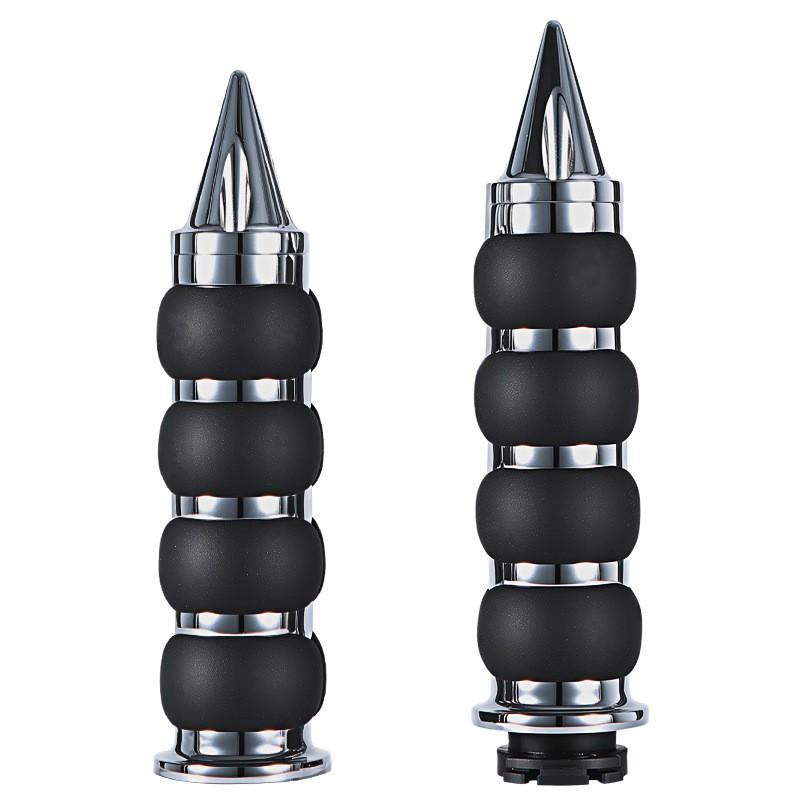 Aluminum CNC Motorcycle Handlebar Grips Harley 25mm Flat Tapered Types Anti-Slip Throttle Assist Grip Cover