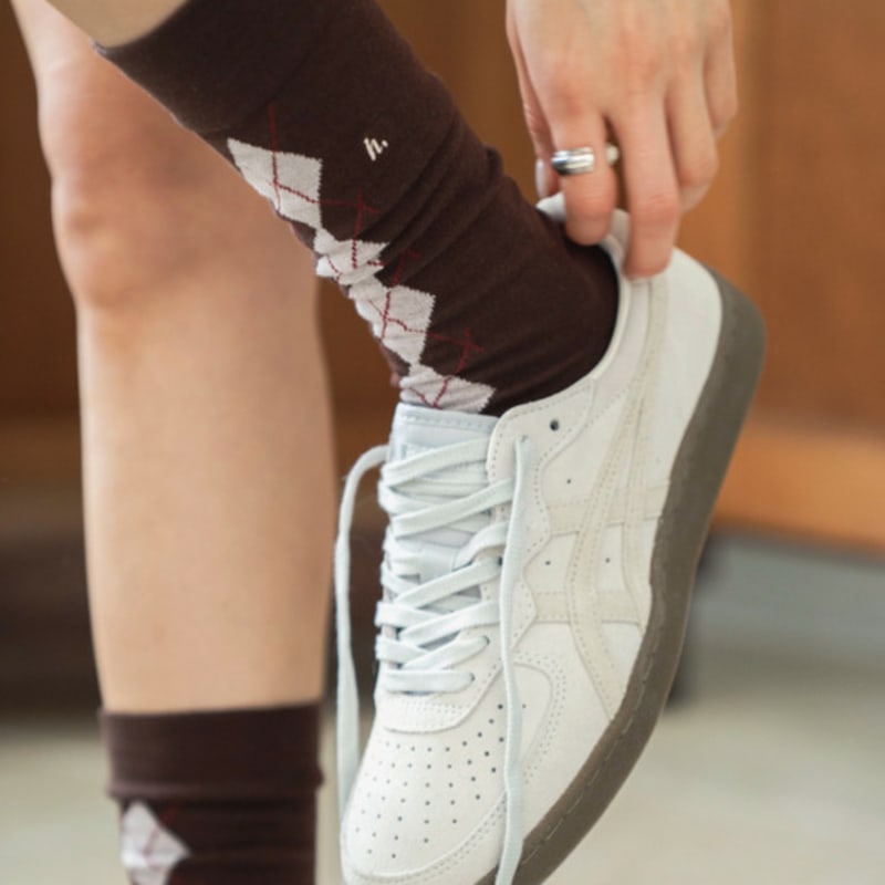 Hiig [no.487] Brown Argyle Socks