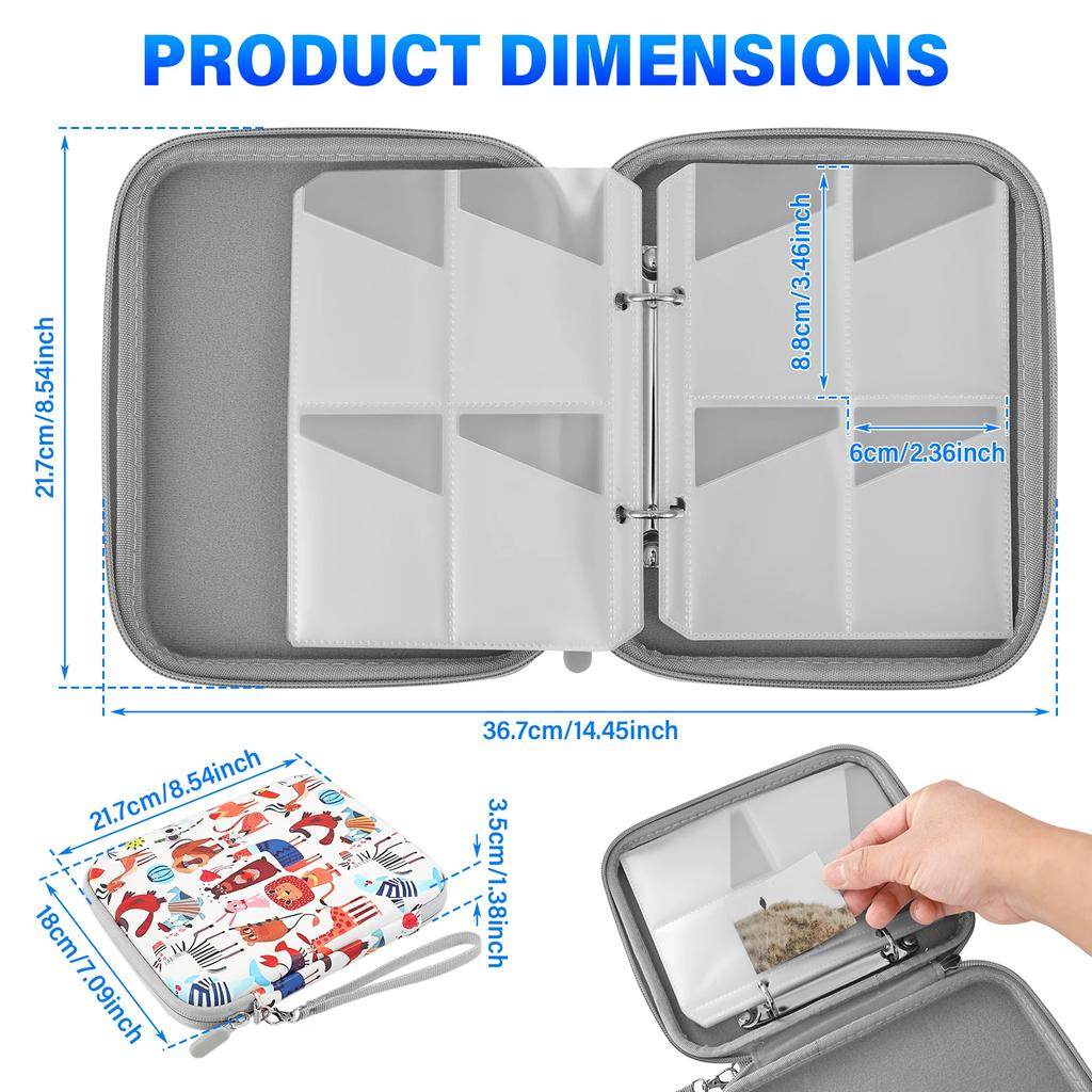 10 Pages 80 Card Slot Card Pack Portable Card Storage Bag with Zipper Large Capacity Game Card Holder Collection Book for Adult