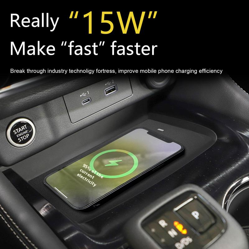 2 DIN For Nissan X-Trail Rogue 2021-2024 Car center console phone charger fast wireless charger charging plate charging holder