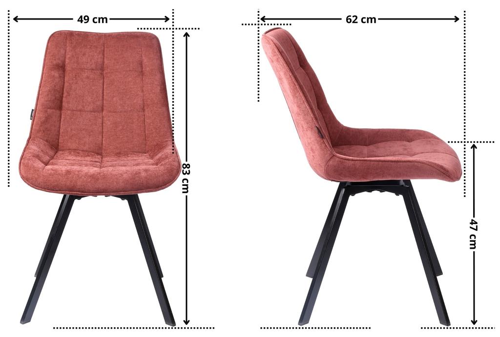 Upholstered Swivel Chair Lapo Fabric Burgundy