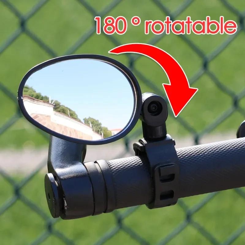 360 Degree Rotation Auxiliary Wide Angle Convex Mirror Bicycle Handlebar Mirror Universal Motorcycle Handlebar Mounts Reflectors