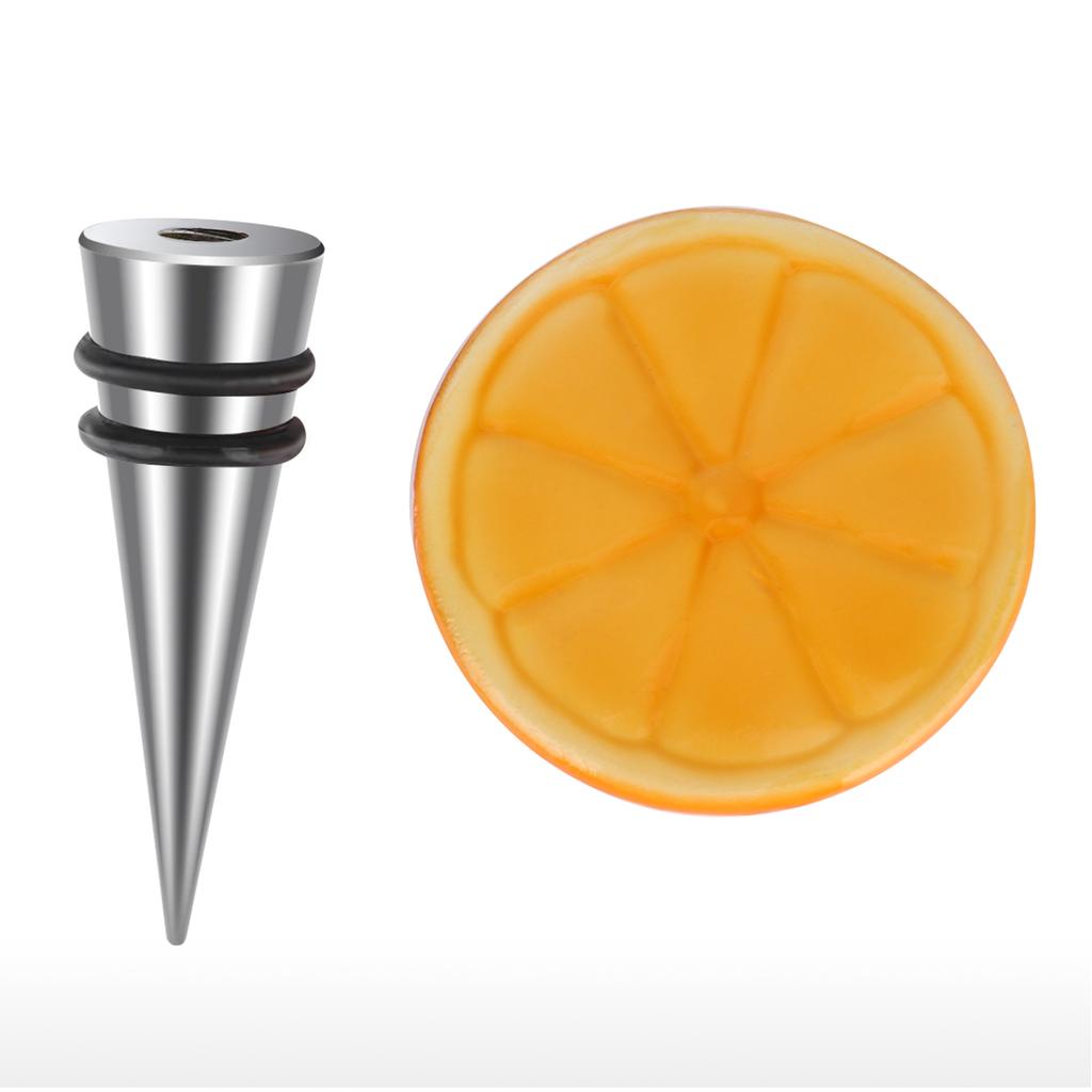 Tooarts Lemon Stopper Iron Wine Bottle Stopper Airtight Seal Decorative Lemon Cork Modern Wine