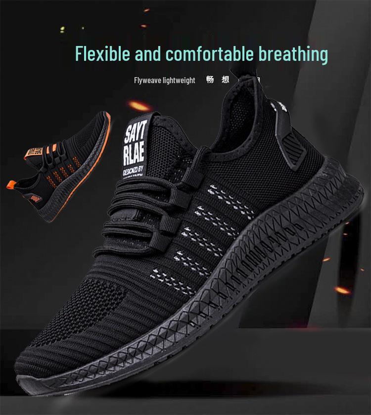 Men's 2024 Spring/Summer Trendy Low-Top Mesh Running Sneakers - Korean Style Fashion Casual Breathable Shoes