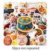 50 Halloween Waterproof Decorative Journal Stickers - Creative Ins Style, Hot Selling Cross-border Festival Sheets