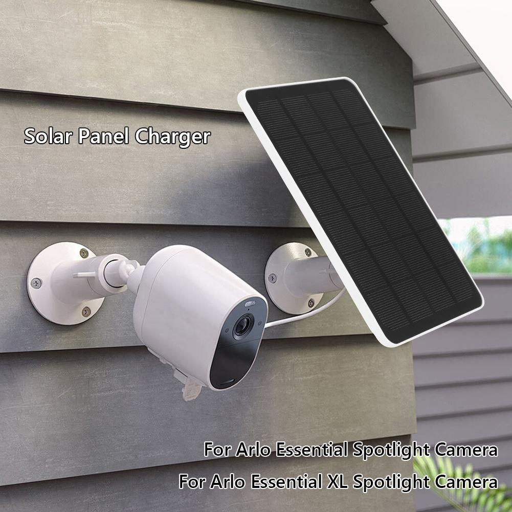 4W/6W Solar Panel Charger 360°Adjustable Wall Mount Solar Panel Camera Charger for Arlo Essential Spotlight/XL Spotlight Camera