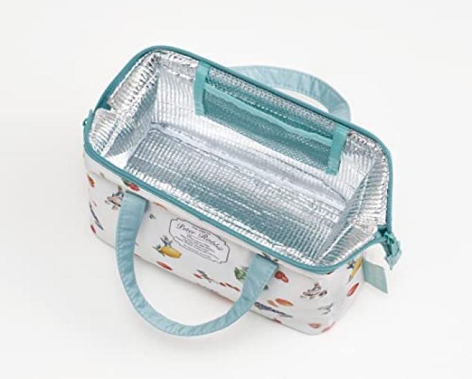 Skater Peter Rabbit Antibacterial Dishwasher Safe Soft Lunch Box with Combo Set Insulated Lunch Clasp Rabbit Soft and Tight Set 4-Point Lock, 1-Tier,