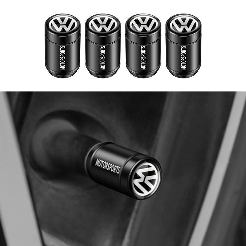 2026 Hot Valve Stems Caps 4PCS 3D Metal Tire Valve Caps Car Tyre Air Stems Cover Decorate For VW Volkswagen GTI Golf 7 Passat R Polo Pass ET1