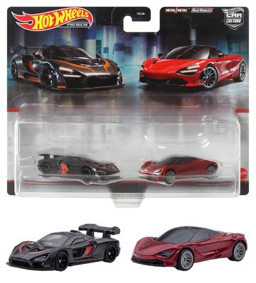 Hot Wheels Premium 2 Πακέτο McLaren 720S ετών και HFF97 Senna/McLaren [3 επάνω] Μαύρο/Κόκκινο