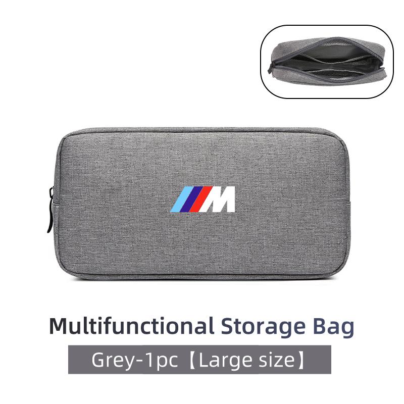 BAGV1 2026 Car Sticker Car Digital Storage Bag USB Data Cable Organizer Accessories For BMW M Performance 1 2 3 4 5 7 Series X1 X2 X3