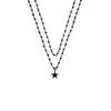 Sweet Cool Hip Hop Hottie Style Necklace Retro Diablo Pentagram Double Neck Chain Niche Punk Simple Necklace