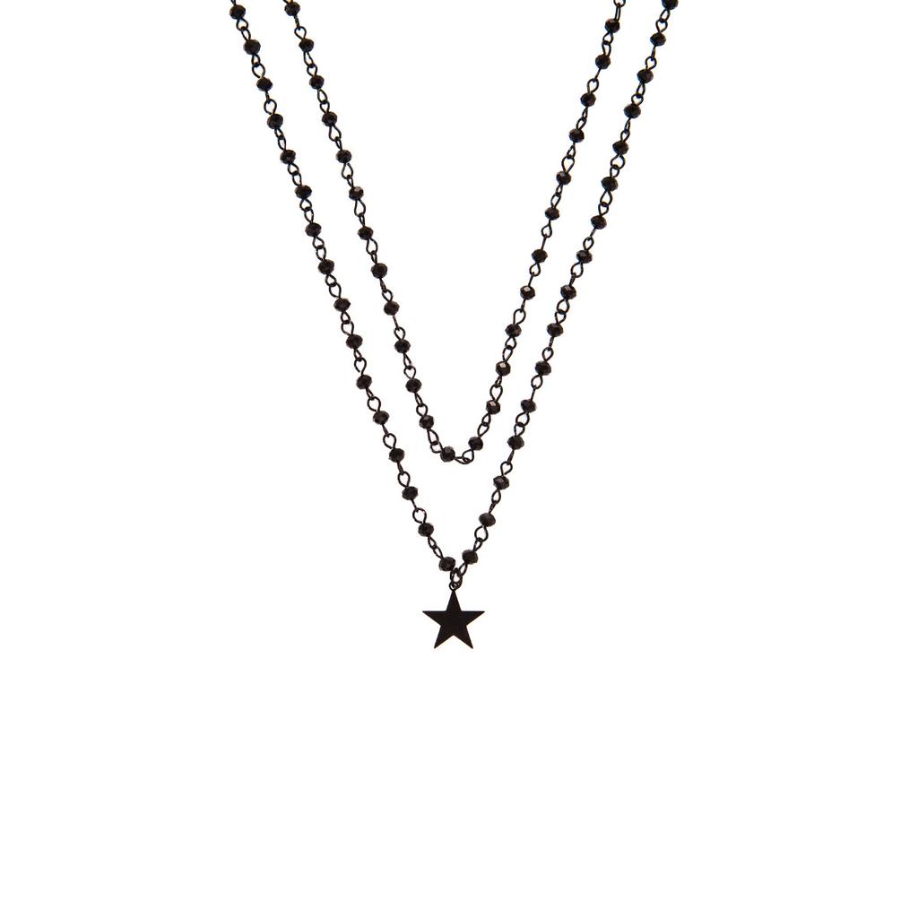 Sweet Cool Hip Hop Hottie Style Necklace Retro Diablo Pentagram Double Neck Chain Niche Punk Simple Necklace