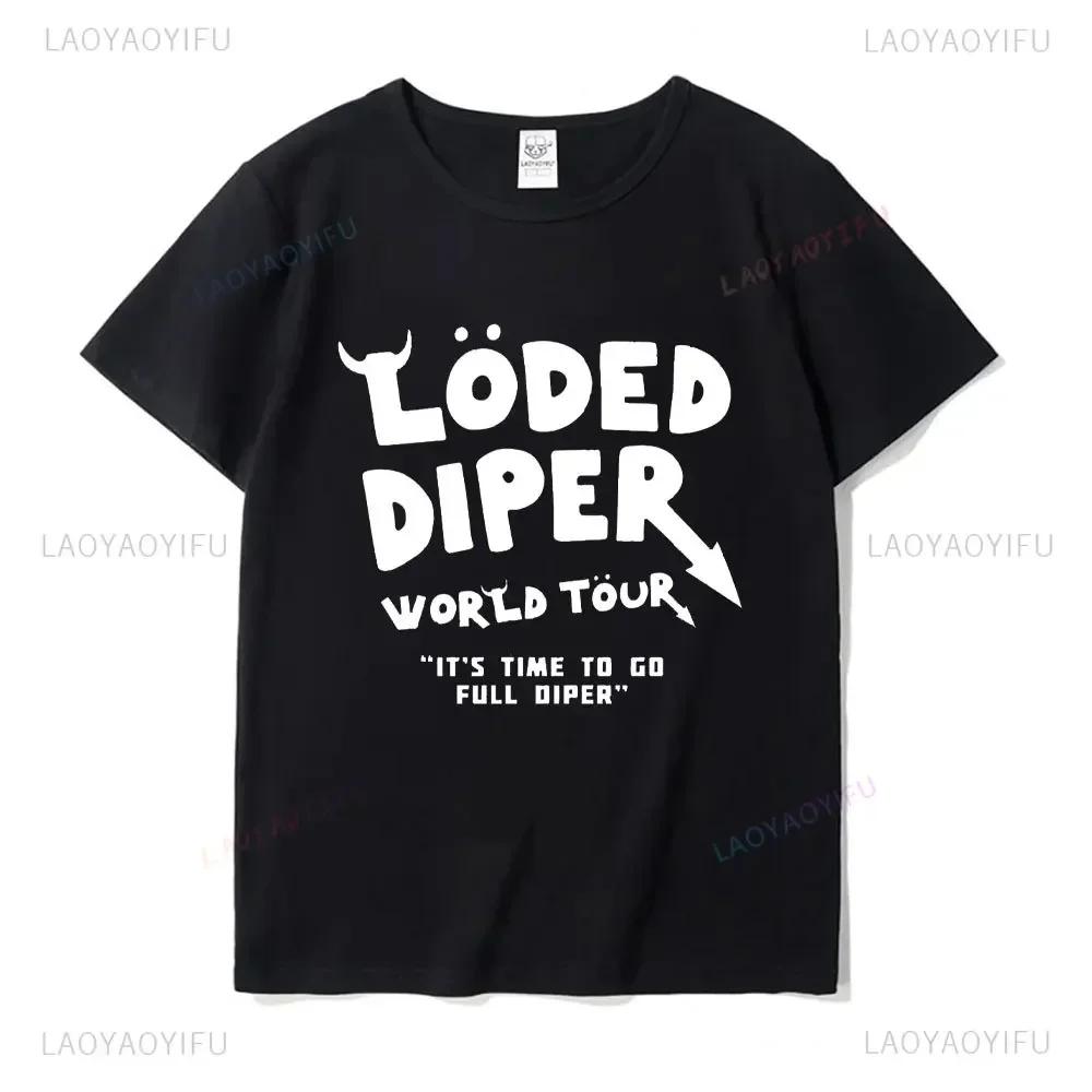 Funny Clothes LODED DIPER DIARY OF A WIMP KID Printed T-shirt Tops Womens  Summer Comfortable Tops Street Fashion