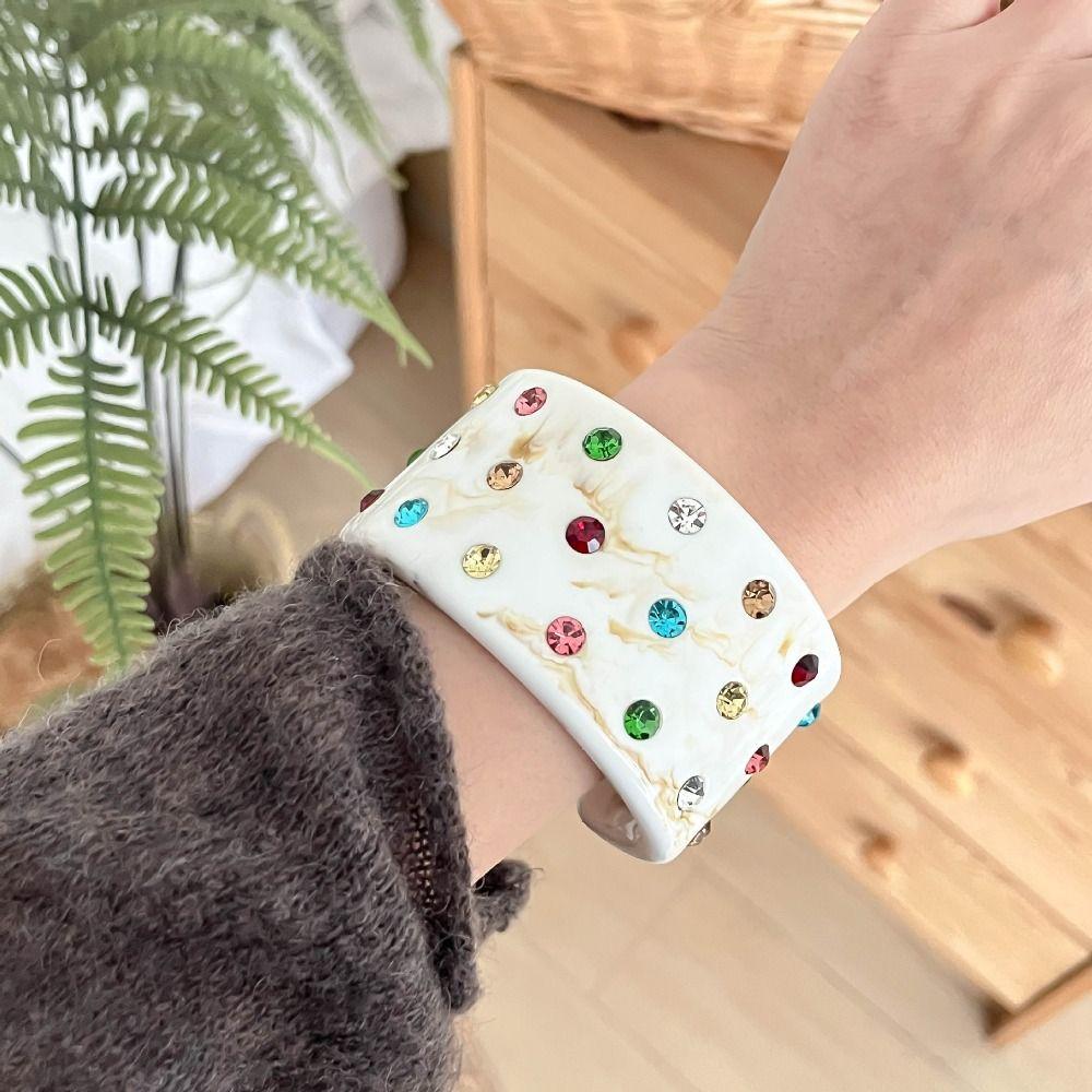 Bohemian C-shaped Open Bracelet Vintage Chunky Bangle Unique Acrylic Bangle Gift
