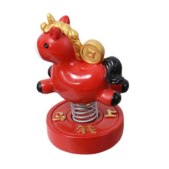 Yousheng Cartoon Horse Figurine Bring Good Luck Wealth Mini Horse Statue Spring Horse Fidget Toy New Year Decoration Ornament