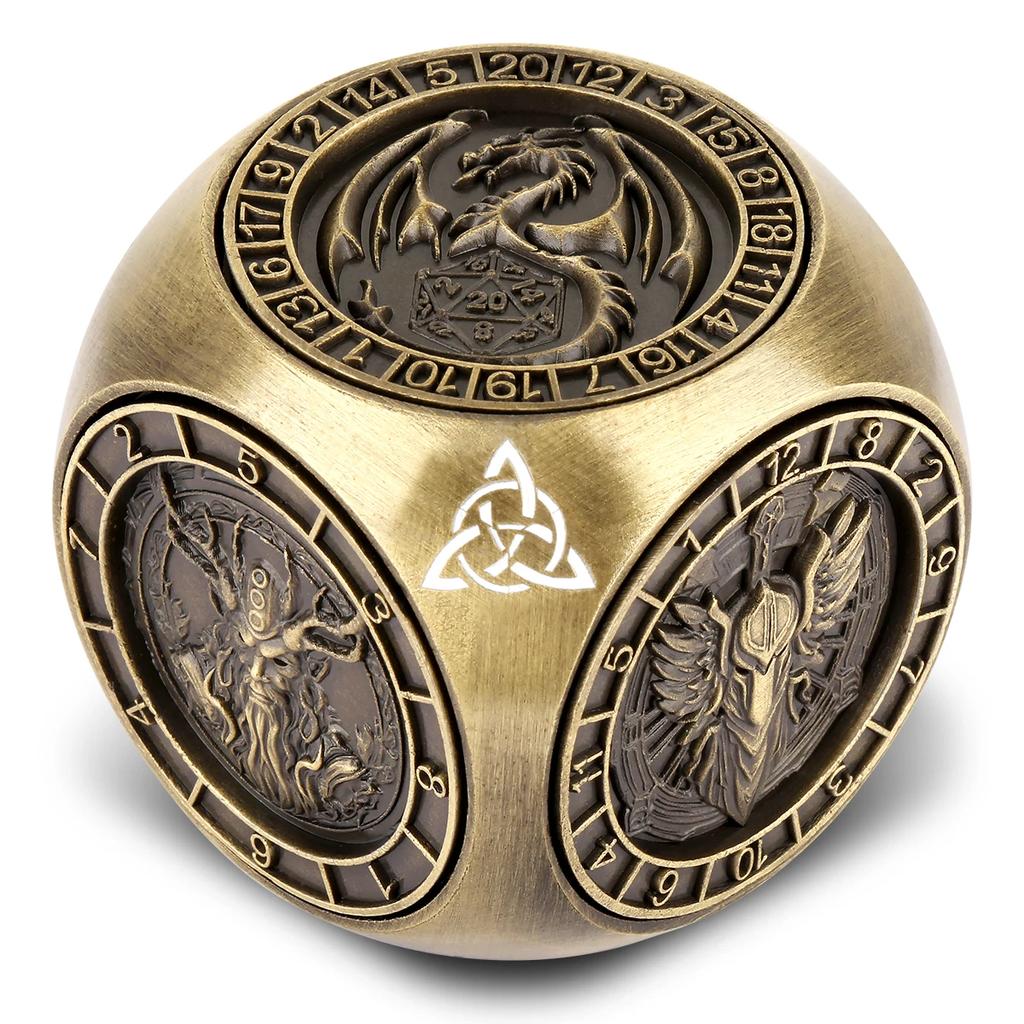 Spinner Würfel für Dungeon and Dragon 3D Relief Polyedrisch DND RPG Rollenspiel Gaming