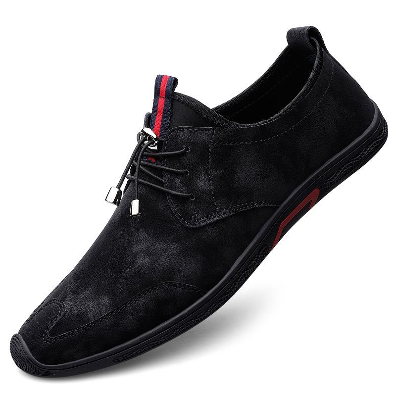 

Men s shoes spring business casual shoes foreign trade large size anti-velvet cowhide soft-soled driving shoes one pedal lazy shoes 45 серый