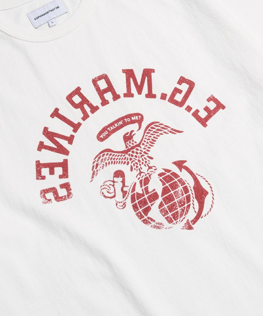 ESPIONAGE Travis Marines Schweres T-Shirt Off White