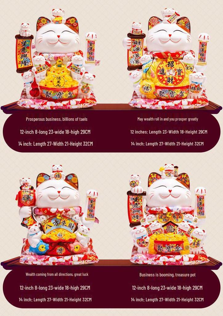 Lucky Cat 2025 Model: Automatic Waving Hand Ornament for Business Prosperity and Home Decor