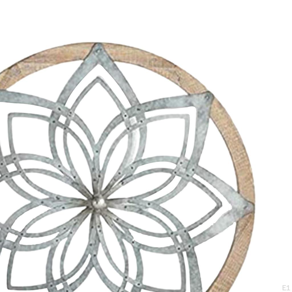 Circular Wall Decorative Medallion, Creative Home Sculpture Decoration, Metal Wooden Craft