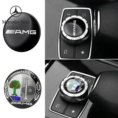C200 E300 Heiß 2026 Für Benz 29mm Auto Zentralsteuerung Multimedia Knopf Abdeckung Zierknopf Aufkleber Für Mercedes Benz AMG GLC C CLA G