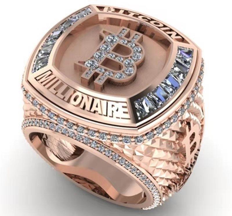 

Sell rose B letter commemorative zircon ring, exquisite wholesale jewelry 7 рожевий колір золота