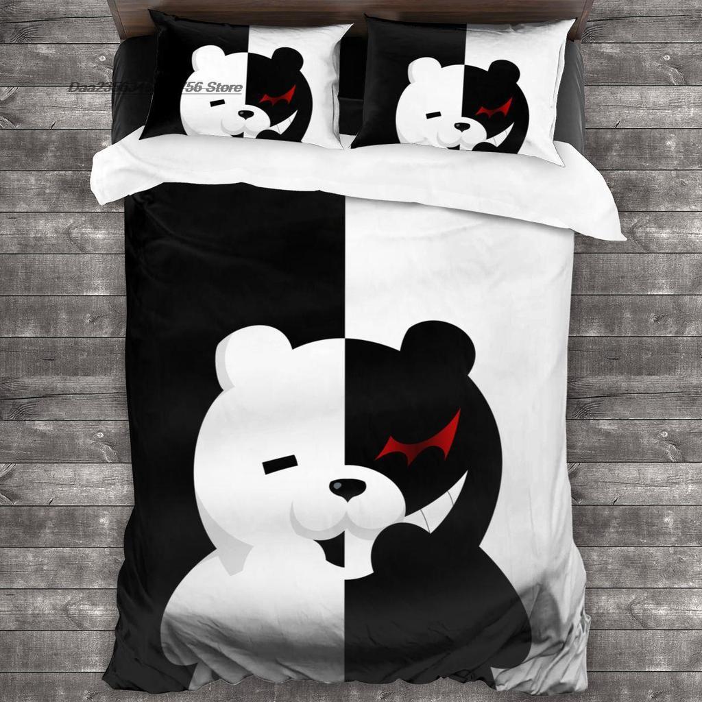 3D tisk Kreslené postavičky Danganronpa Monokuma Povlečení Jednolůžko Twin Plné Královské Velikost Postele Dospělý Dítě Ložnice Povlaky na Peřinu Sady