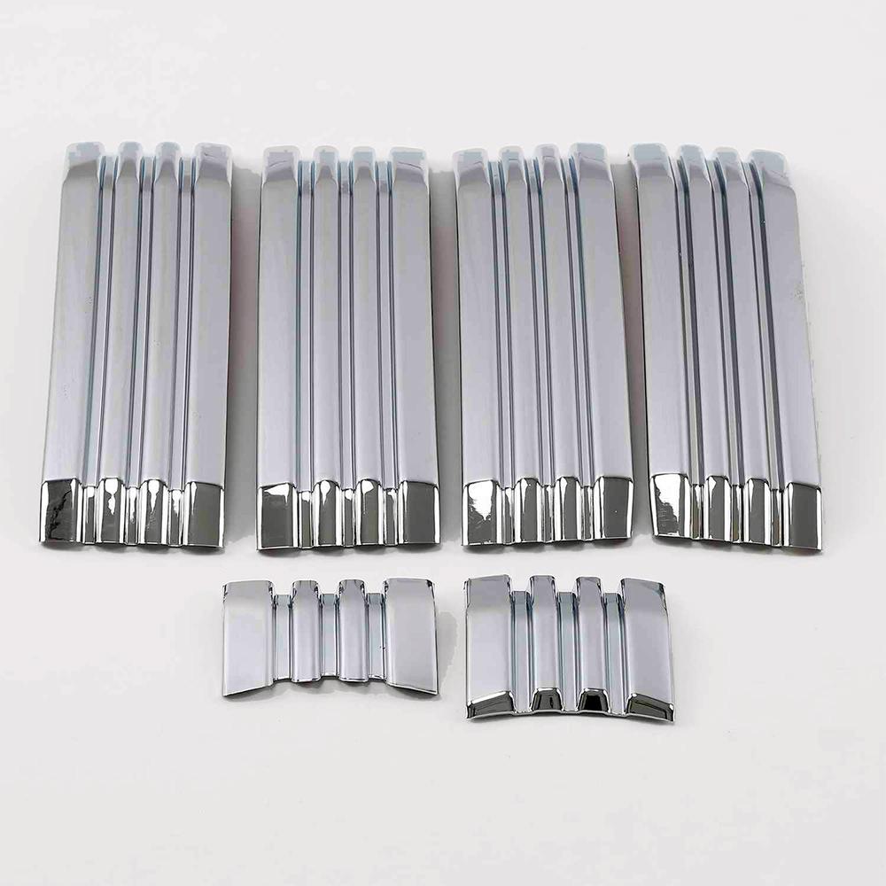 ABS Chrome 6pcs Front Grille Grill Shinny Decoration Trims For Toyota Land Cruiser Prado 2018  FJ150 Accessories