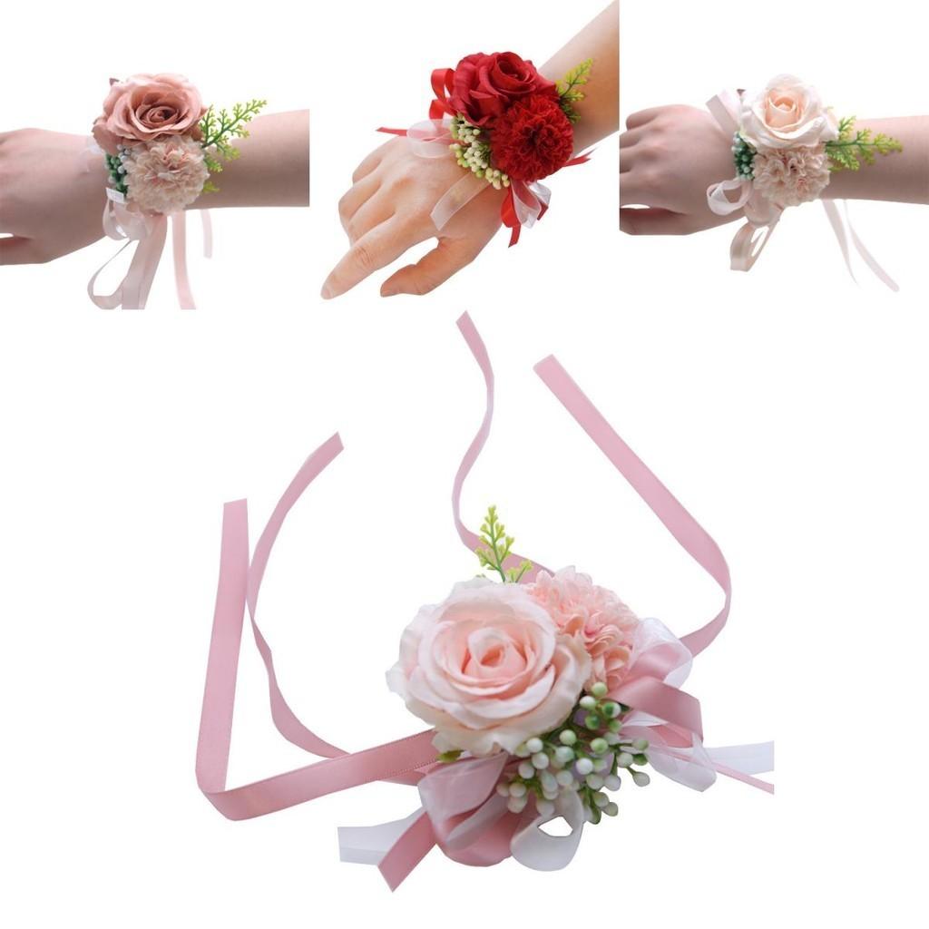 Fiore al Polso Rosa da Matrimonio Eleganti Accessori Floreali per la Festa Nuziale