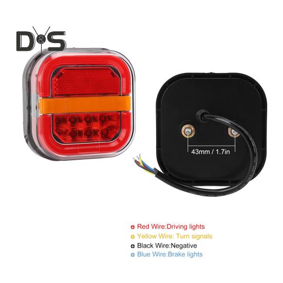 2Pcs LED Trailer Rear Lights Kit Super Bright High Lumens Universal Simple Installation Brake Lights Trailer Truck Taillight