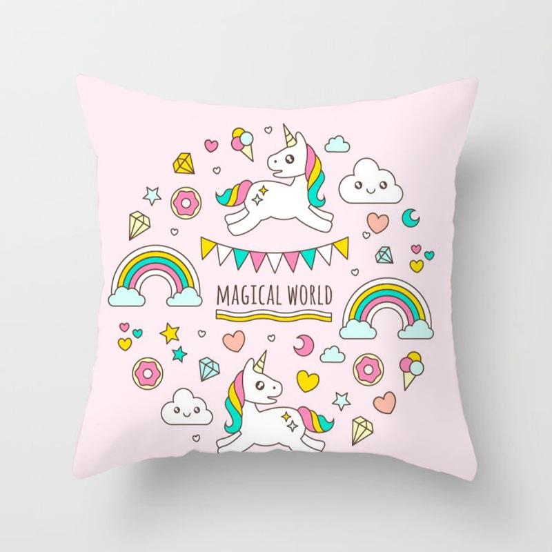 Ins Cute Unicorn Pillowcase Cartoon Home Sofa Cushion Pillowcase Pillowcase Pillowcase Pillowcase