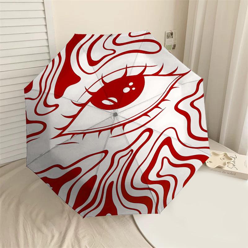 

1PC Eye Pattern Umbrella-8-Rib Reinforced Portable Folding Travel Suitable for All Seasons Outdoor Daily Use Is an Ideal Choice -F393