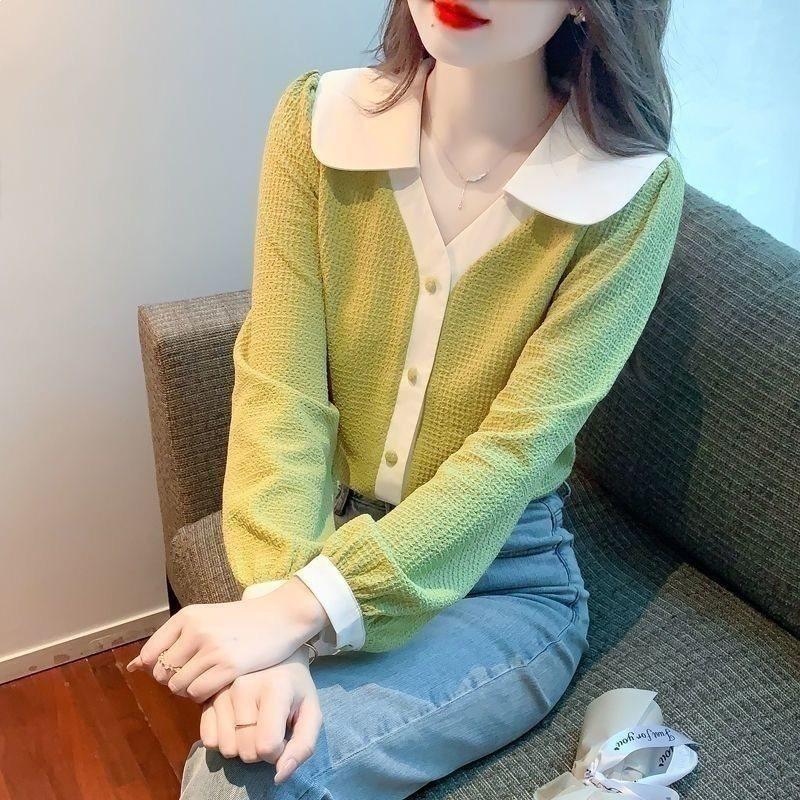 Romantic French Collared Butterfly Tie Blouse With 3d Effect For Spring Office Wear