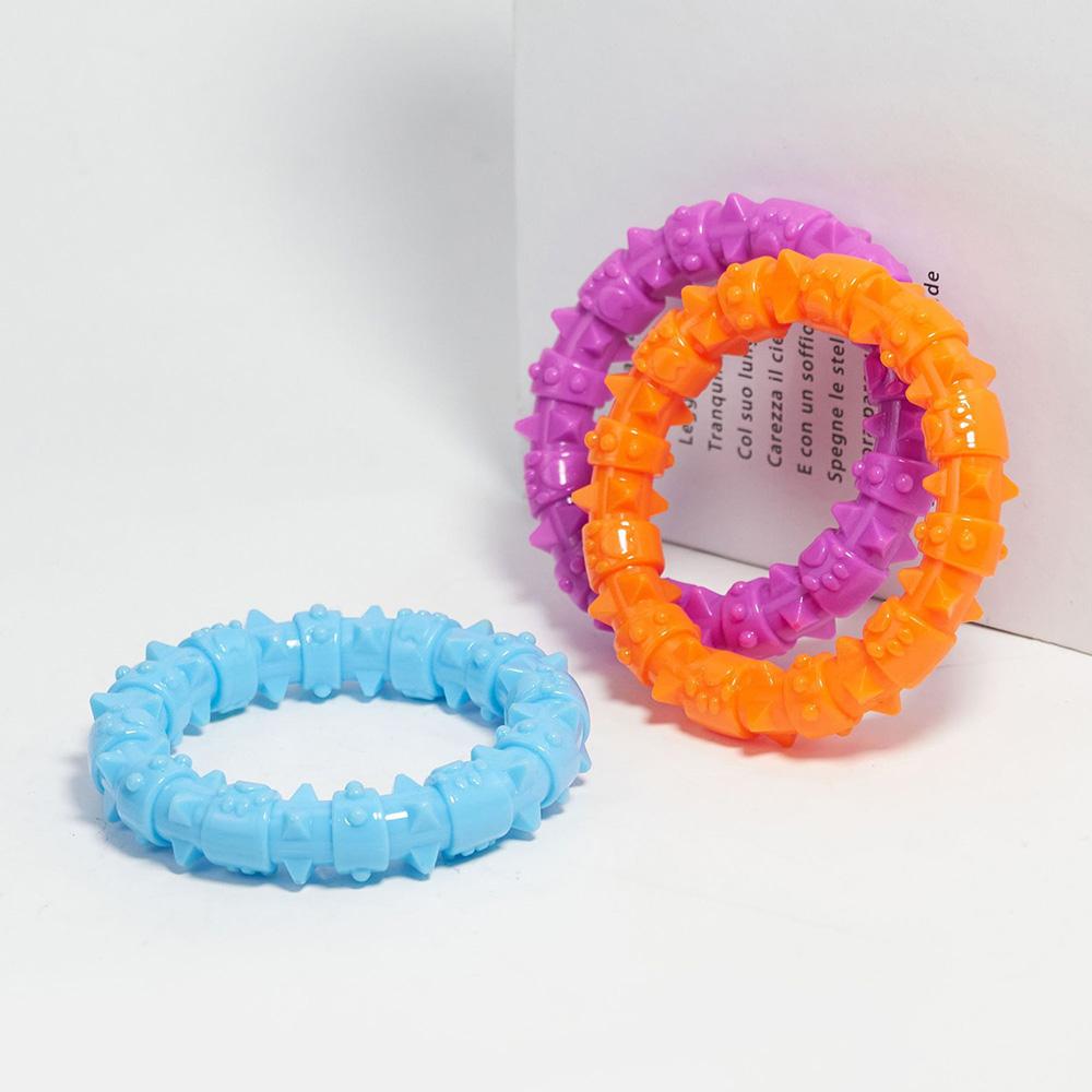 Kolczasta Pierścień Zabawka dla Zwierząt - Szczoteczka do Zębów i Gryzak dla Psa, Wytrzymała Zabawka do Gryzienia do Czyszczenia Zębów, Zabawna Zabawka do Zabawy dla Szczeniąt/Dorosłych Psów