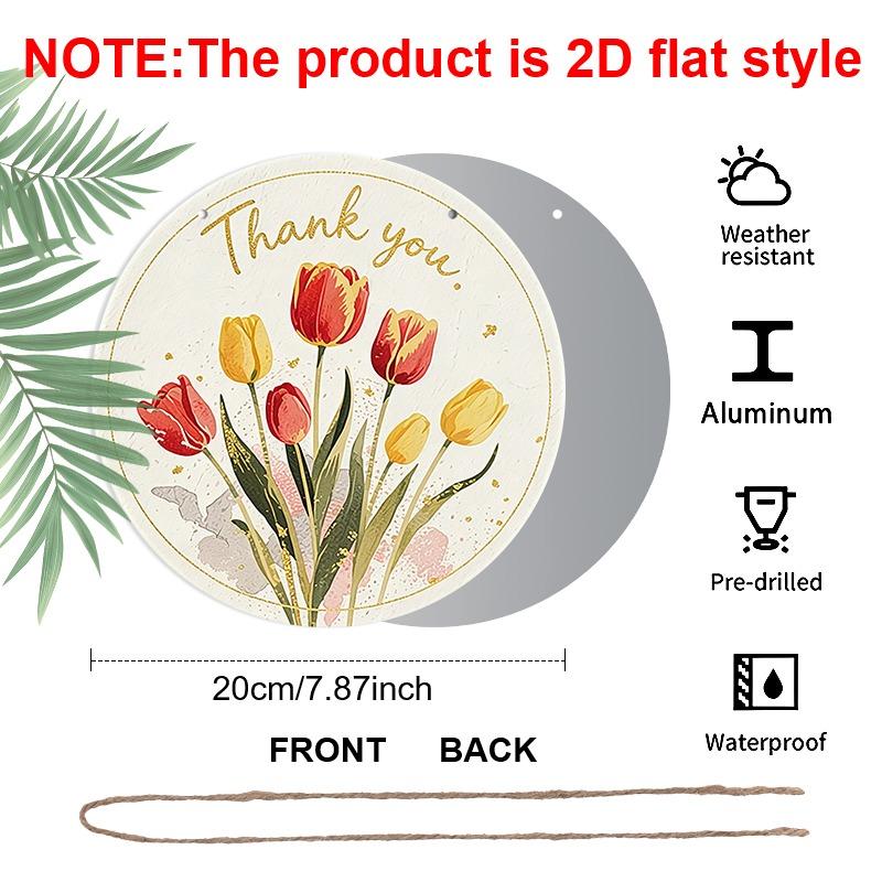 2D Flat Retro Aluminum Wall Stickers, Available In Various Sizes. Tulip Thank-you Decoration for Teacher's Day. A Gentle Floral Style, Perfect for