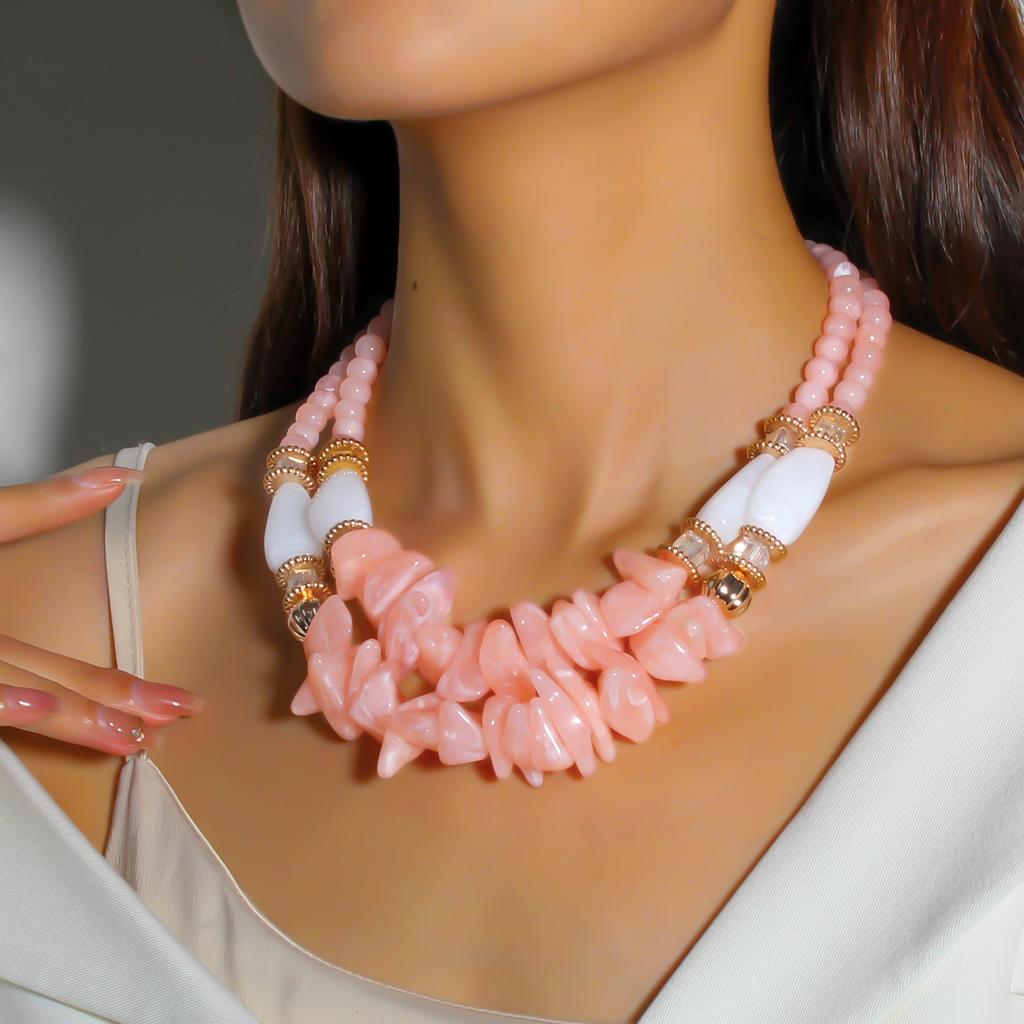 Statement Irregular Beads Necklace for Women Girl Party Jewelry Accessories