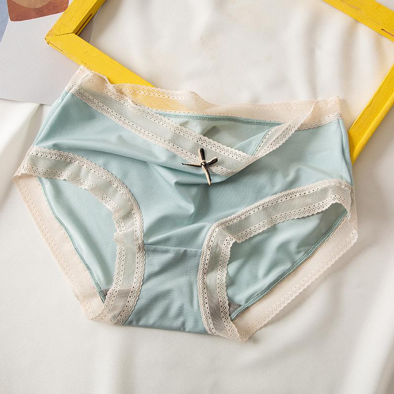 5Pcs Women's Panties Sexy Lace Underpants Bow Lace Briefs Sexy Underwear Low-Rise Pantys Intimates