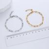 Chain Acero Inoxidable 18k Gold Plated Paperclip Chain Stainless Steel Bracelets