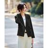 TERRE BLEUE Women's Double-Breasted Commuter Blazer