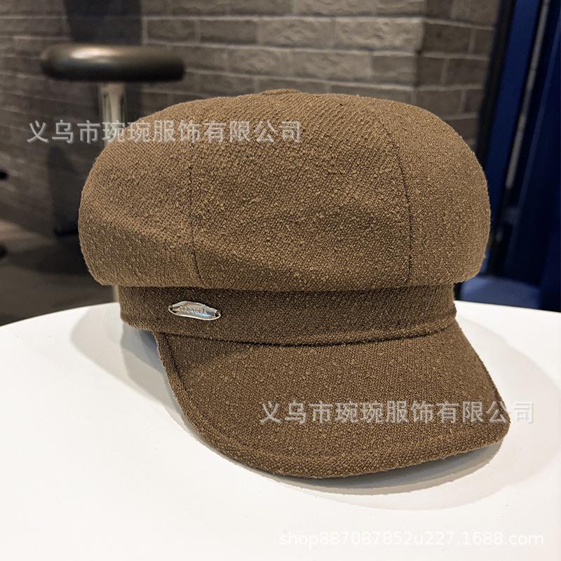 New British retro octagonal hat women's spring and autumn fashion and literature versatile newsboy hat Xiaoxiangfeng casual bud hat