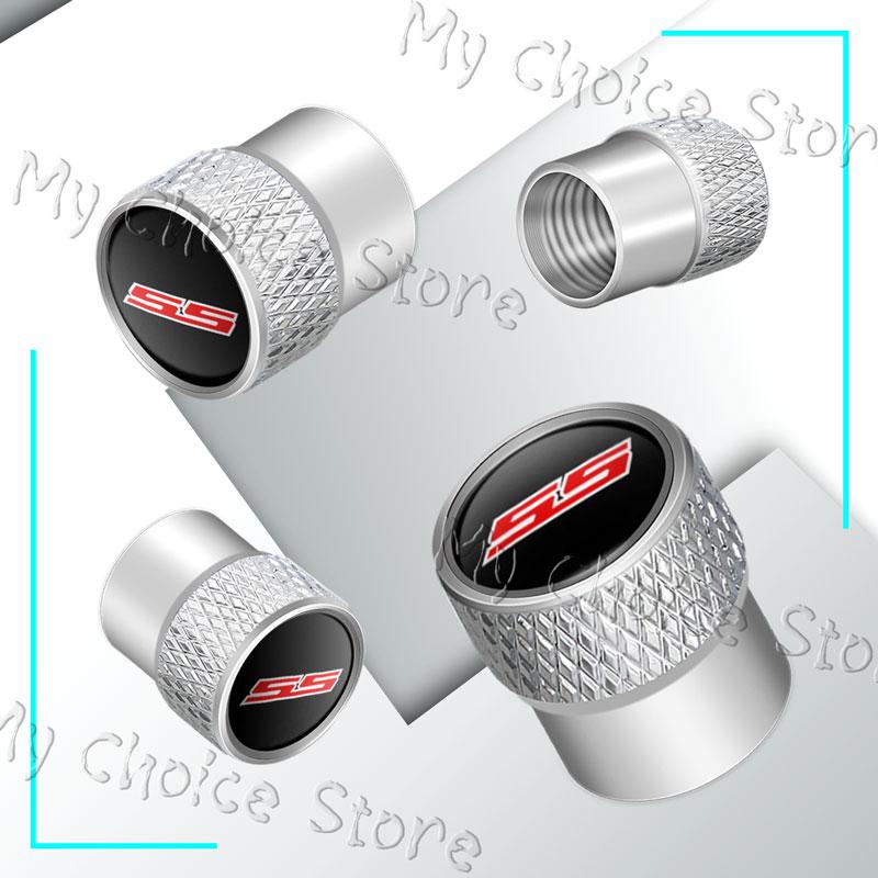 4Pcs/lot Car Wheel Tire Valve Stem Caps Waterproof Covers For Chevrolet SS Logo Camaro Cruze Aveo Silverado Accessories