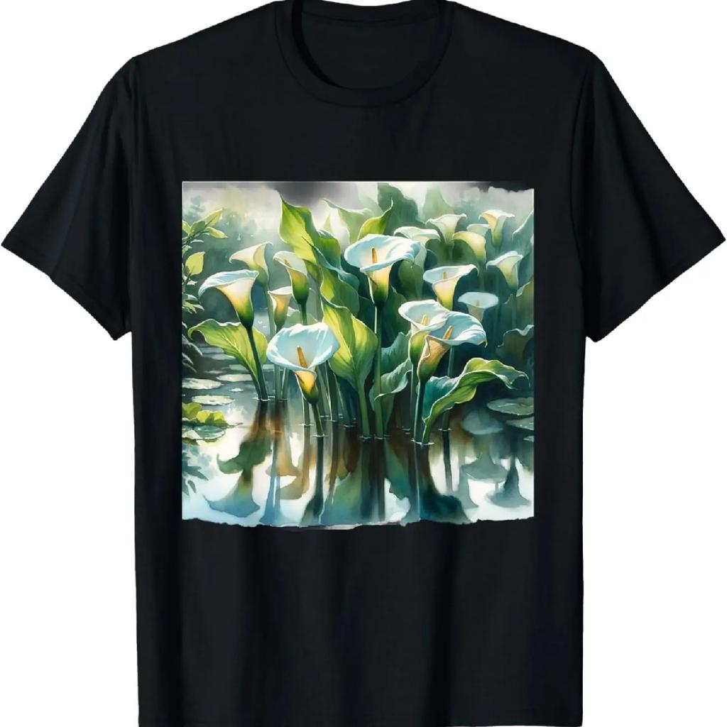 Beauty Calla Lilies Flower Floral Watercolor Spring Lily Tee T-Shirt