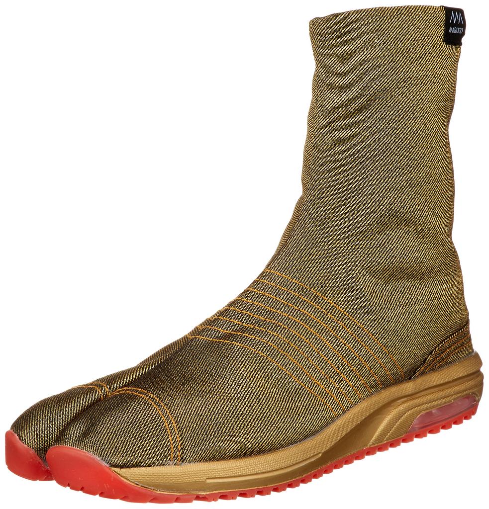 Margo Air Jog V (Five) Tabi Socks, Festival Drum Design, Air Cushion, Made in Japan, Limited Edition, 6-Ply Kohaze, Unisex, Adult, Gold, 29.0 cm, 2E